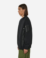 sacai Sponge Sweat X Nylon Twill Pullover Black/Black Sweatshirts Crewneck SCM-058 002