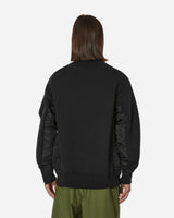 sacai Sponge Sweat X Nylon Twill Pullover Black/Black Sweatshirts Crewneck SCM-058 002