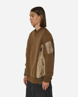 sacai Sponge Sweat X Nylon Twill Pullover Dark Beige/Dark Beige Sweatshirts Crewneck SCM-058 640